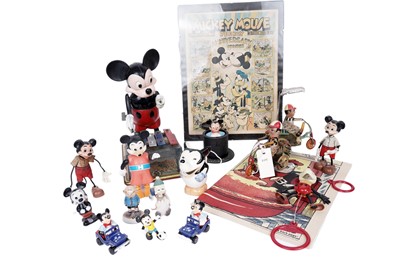 Lot 297 - A selection of Mickey mouse interest toys; and other items