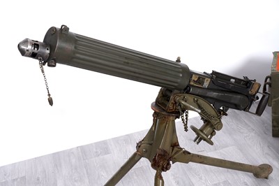 Lot 537 - A deactivated Vickers .303cal Heavy Machine Gun with tripod and travel cases