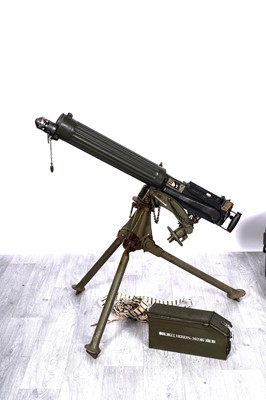 Lot 537 - A deactivated Vickers .303cal Heavy Machine Gun with tripod and travel cases