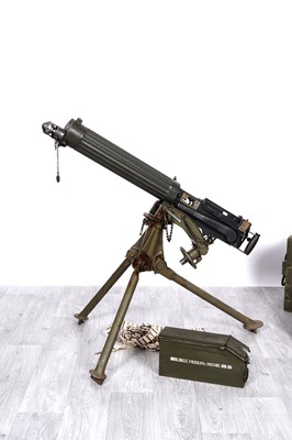 Lot 537 - A deactivated Vickers .303cal Heavy Machine Gun with tripod and travel cases