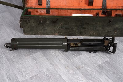 Lot 537 - A deactivated Vickers .303cal Heavy Machine Gun with tripod and travel cases