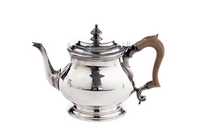 Lot 9 - A George VI silver four-piece tea set