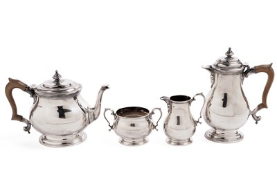 Lot 9 - A George VI silver four-piece tea set