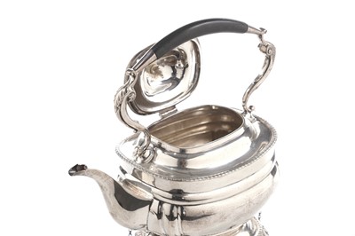 Lot 72 - A George V silver spirit kettle