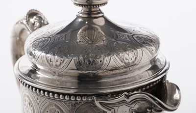 Lot 171 - A Victorian silver flagon with a cylindrical body