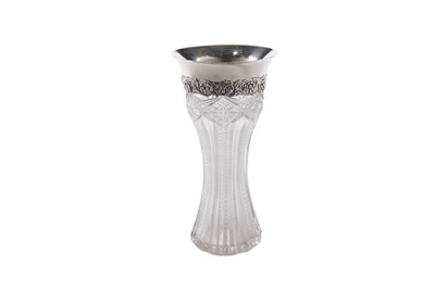 Lot 59 - An early 20th century North American silver mounted cut glass vase