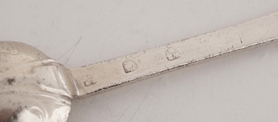 Lot 203 - A rare Charles II North Country silver lace-back trefid spoon