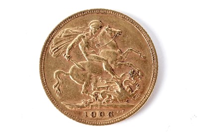 Lot 303 - An Edward VII gold sovereign 1906