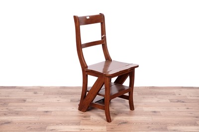 Lot 18 - A mahogany metamorphic library chair/steps