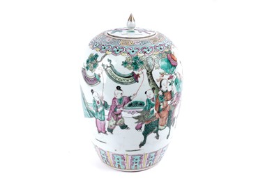 Lot 337 - A Chinese famille rose jar and cover