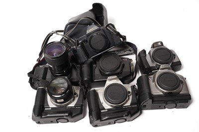 Lot 900A - A selection of Canon film cameras and camera bodies