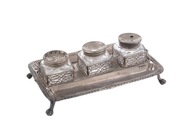 Lot 112 - A late Goerge II silver inkstand