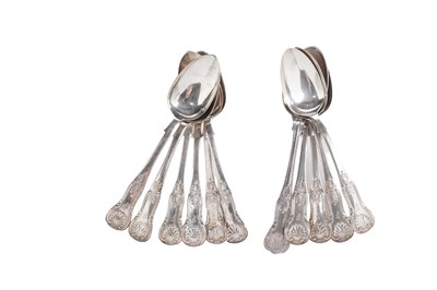 Lot 215 - A set of Victorian Scottish dessert spoons; and one other non-matching