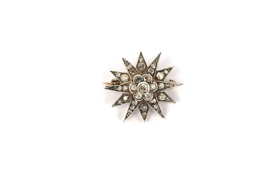 Lot 778 - A Victorian diamond star brooch