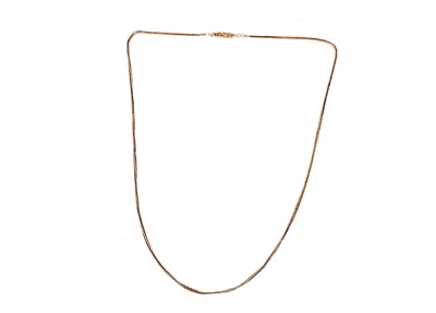 Lot 5 - A yellow gold herringbone box link chain necklace