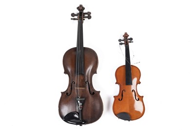 Lot 61 - A 19th Century violin; and a Skylark 1/4 size violin