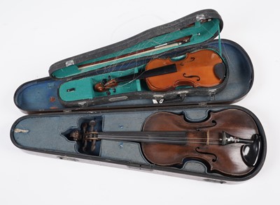 Lot 61 - A 19th Century violin; and a Skylark 1/4 size violin