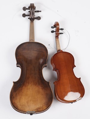 Lot 61 - A 19th Century violin; and a Skylark 1/4 size violin