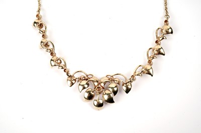 Lot 768 - Cropp & Farr: a 9ct yellow gold and cultured pearl necklace and brooch