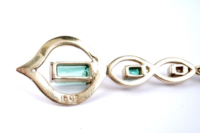 Lot 182 - An emerald, diamond and cultured pearl pendant