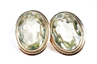 Lot 43 - A pair of golden topaz and 14ct yellow gold earrings