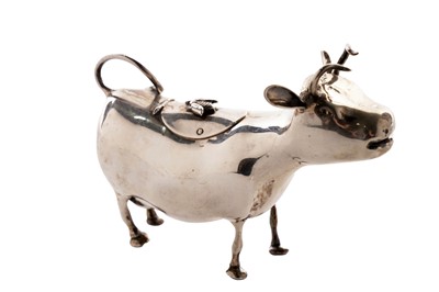 Lot 187 - A late 19th century Dutch silver cow creamer