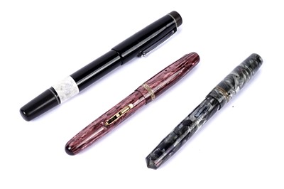 Lot 223 - Three fountain pens with gold nibs