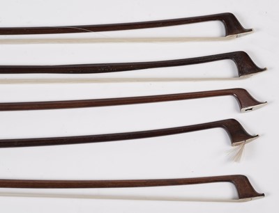 Lot 71 - Five cello bows