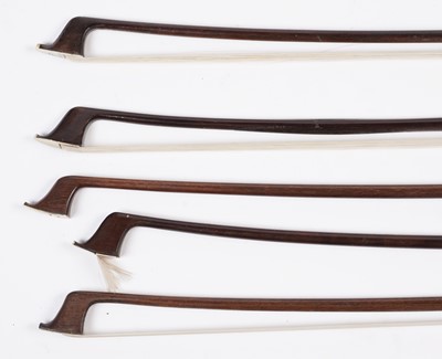 Lot 71 - Five cello bows