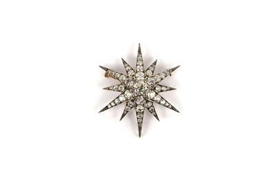 Lot 785 - A Victorian diamond star brooch