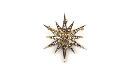 Lot 785 - A Victorian diamond star brooch