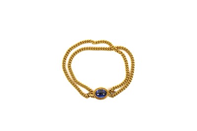 Lot 790 - A sapphire cabochon bracelet