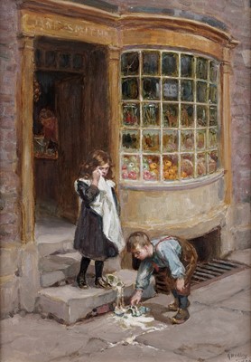 Lot 1124 - Ralph Hedley - Spilt Milk | oil