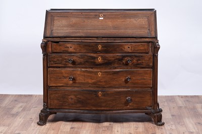 Lot 4 - A substantial 19th Century Continental rosewood serpentine fronted bureau