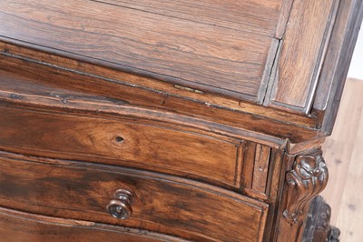 Lot 4 - A substantial 19th Century Continental rosewood serpentine fronted bureau