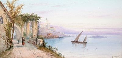 Lot 1061 - Edwin St. John (Frank Catano) - A pair of Italian lake scenes | watercolour