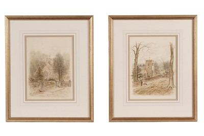 Lot 53 - Henry James Lockley - Two Views of a Village Church | watercolour