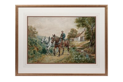 Lot 1056 - Wilson Hepple - Returning Home with Heavy Horses | watercolour