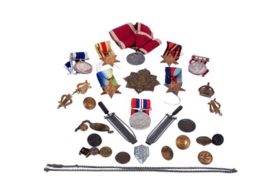 Lot 161 - A group of Second World War medals; and other items