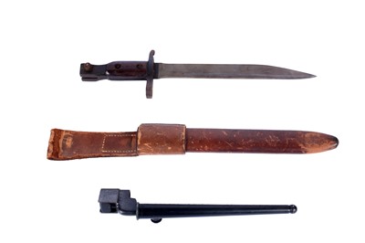 Lot 136 - A WWI Ross rifle bayonet; and another bayonet