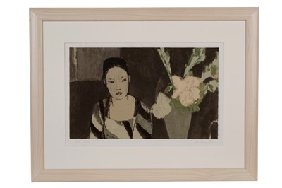 Lot 260 - Aldo Salvadori - Woman and a vase of flowers | signed limited edition screenprint