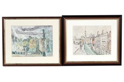 Lot 339 - Charles Herbert "Charlie" Rogers - Bridge End, Gateshead, and Saltwell Park | watercolour