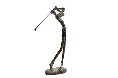 Lot 281 - ﻿A contemporary bronze figure of a golfer