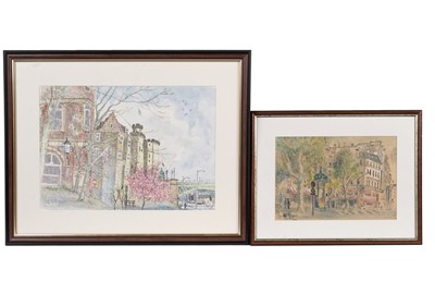 Lot 342 - Charles Herbert "Charlie" Rogers - From Amen Corner, Newcastle; and Rue de Lille | watercolour