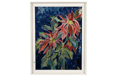 Lot 362 - 20th Century British School - Still Life with Poinsettias | gouache