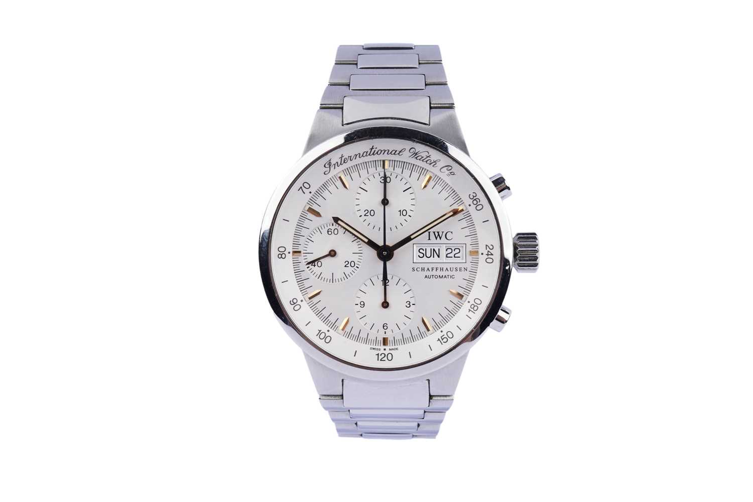 Lot 542 - International Watch Co. (IWC) GST: a stainless steel cased automatic chronograph wristwatch