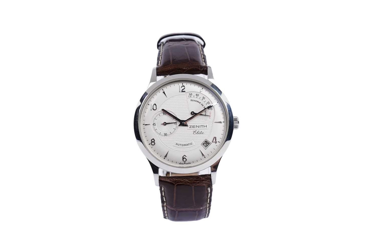 Lot 566 - Zenith Elite: a steel cased automatic wristwatch