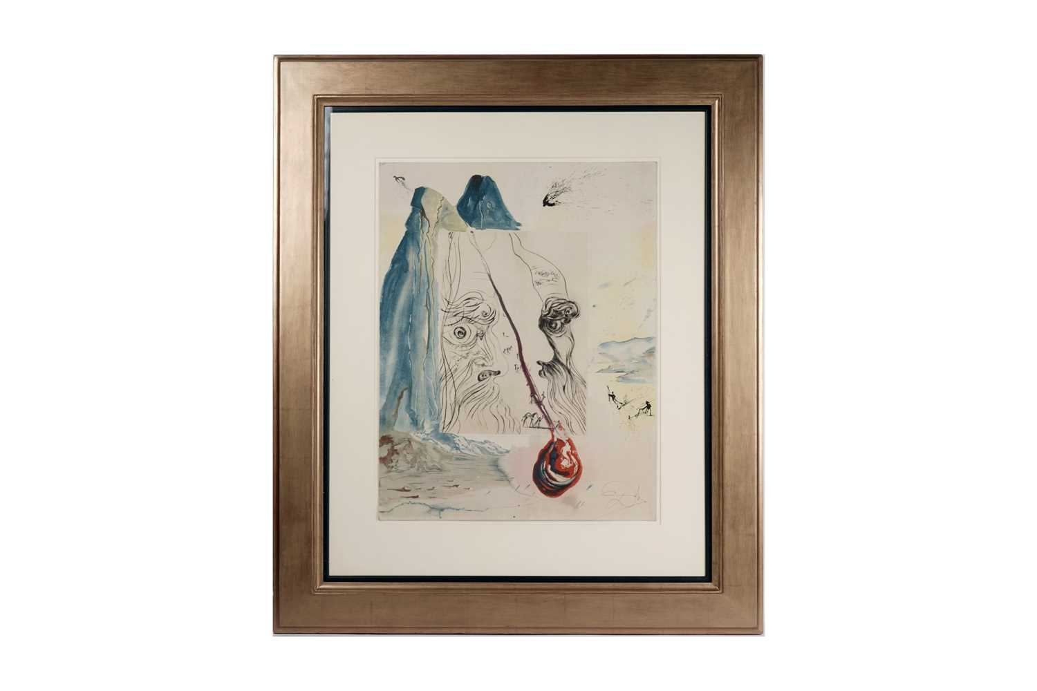 Lot 133 - Salvador Dali - The Tear of Blood | etching and lithography on soft glove sheepskin