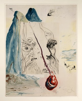 Lot 133 - Salvador Dali - The Tear of Blood | etching and lithography on soft glove sheepskin