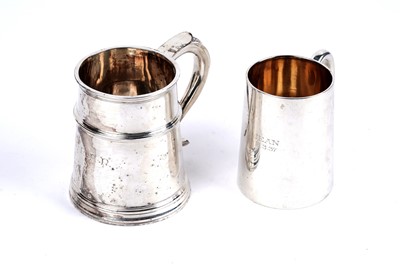 Lot 293 - A late Victorian Britannia silver mug; and an Edwardian silver Christening cup